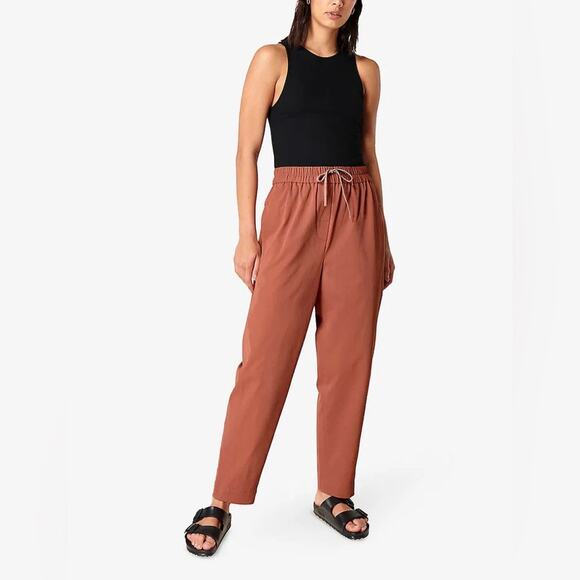 SWEATY BETTY Blake High-Rise Twill Trousers Pull On Athleisure Gym Drawstring L - Picture 3 of 15